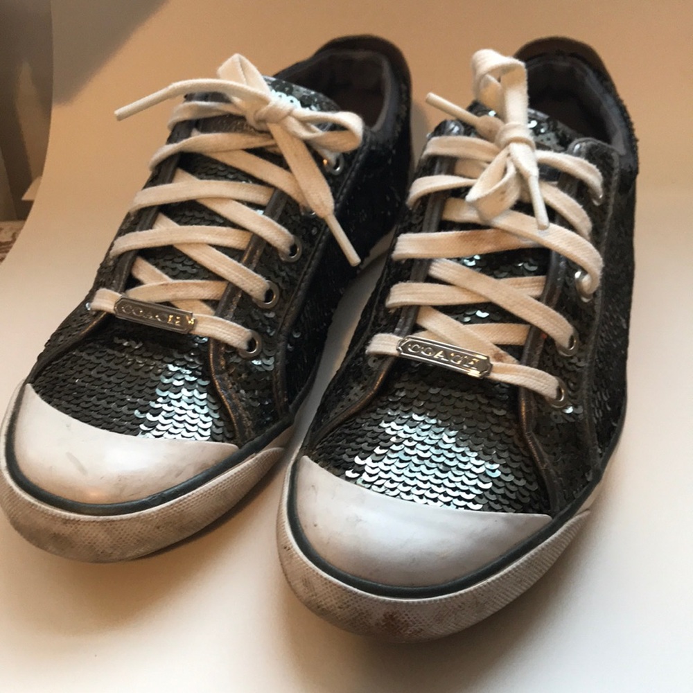 Sequin coach sneakers size 9B
